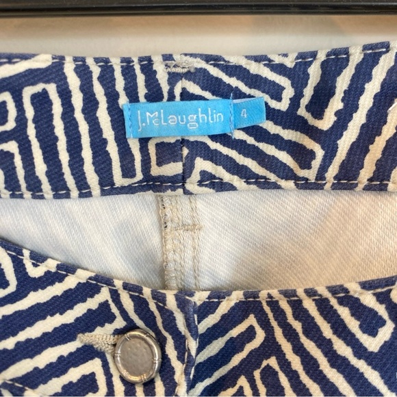 J. McLaughlin Herringbone Pants Womens 4 Mid Rise Straight Leg Zip Fly Pockets - Picture 3 of 6